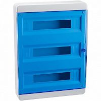 Распределительный шкаф OptiBox P, 54 мод., IP41, навесной, пластик, прозрачная синяя дверь |  код. 117938 |  КЭАЗ